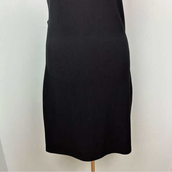 PS Per Seption Little Black Dress Vintage Knee Length Open Cross Over Back Sz L - Picture 12 of 13